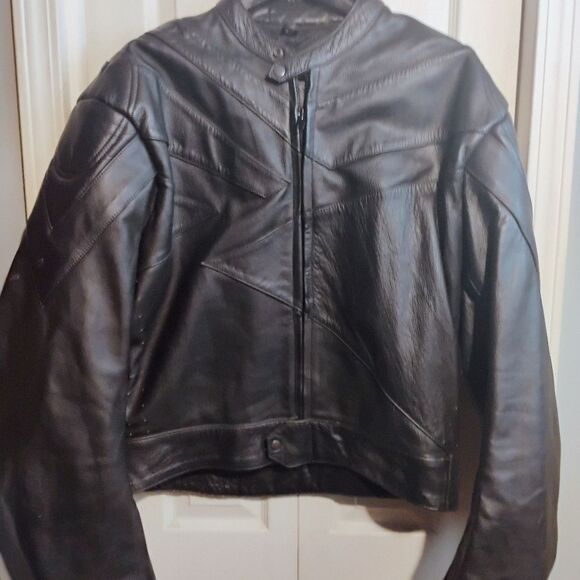 Men's Black Leather Jacket - Picture 2 of 16